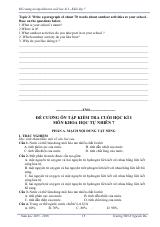 Đề cương ôn tập Học kì 1 KHTN 7 năm 2025–2026 trường THCS Nguyễn Du (Đà Lạt)